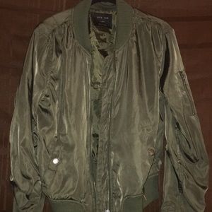 Forest Green Bomber Jacket -$10